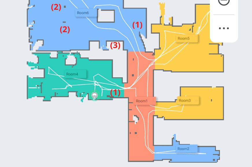 Karte von der Wohnung wird in der Roborock Q7 Max  App angezeigt